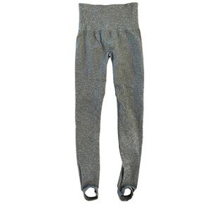 Assets by Spanx Stirrup Shaping Leggings, Gray Heather, Size L